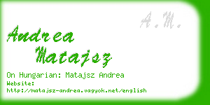 andrea matajsz business card